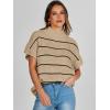 imageANRABESS Womens Oversized Short Batwing Sleeve Sweater Mock Neck Casual 2024 Summer Fall Knit Sleeveless Pullover Vest TopsApricot Black Stripe
