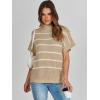 imageANRABESS Womens Oversized Short Batwing Sleeve Sweater Mock Neck Casual 2024 Summer Fall Knit Sleeveless Pullover Vest TopsApricot White Stripe