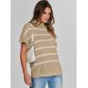 imageANRABESS Womens Oversized Short Batwing Sleeve Sweater Mock Neck Casual 2024 Summer Fall Knit Sleeveless Pullover Vest TopsApricot White Stripe