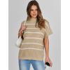 imageANRABESS Womens Oversized Short Batwing Sleeve Sweater Mock Neck Casual 2024 Summer Fall Knit Sleeveless Pullover Vest TopsApricot White Stripe
