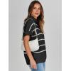 imageANRABESS Womens Oversized Short Batwing Sleeve Sweater Mock Neck Casual 2024 Summer Fall Knit Sleeveless Pullover Vest TopsBlack White Stripe