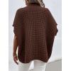 imageANRABESS Womens Oversized Short Batwing Sleeve Sweater Mock Neck Casual 2024 Summer Fall Knit Sleeveless Pullover Vest TopsBrown