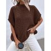 imageANRABESS Womens Oversized Short Batwing Sleeve Sweater Mock Neck Casual 2024 Summer Fall Knit Sleeveless Pullover Vest TopsBrown