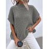 imageANRABESS Womens Oversized Short Batwing Sleeve Sweater Mock Neck Casual 2024 Summer Fall Knit Sleeveless Pullover Vest TopsGrey