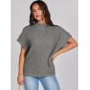 imageANRABESS Womens Oversized Short Batwing Sleeve Sweater Mock Neck Casual 2024 Summer Fall Knit Sleeveless Pullover Vest TopsGrey
