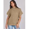 imageANRABESS Womens Oversized Short Batwing Sleeve Sweater Mock Neck Casual 2024 Summer Fall Knit Sleeveless Pullover Vest TopsKhaki