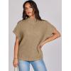 imageANRABESS Womens Oversized Short Batwing Sleeve Sweater Mock Neck Casual 2024 Summer Fall Knit Sleeveless Pullover Vest TopsKhaki