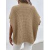 imageANRABESS Womens Oversized Short Batwing Sleeve Sweater Mock Neck Casual 2024 Summer Fall Knit Sleeveless Pullover Vest TopsKhaki