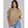 imageANRABESS Womens Oversized Short Batwing Sleeve Sweater Mock Neck Casual 2024 Summer Fall Knit Sleeveless Pullover Vest TopsLight Khaki