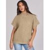 imageANRABESS Womens Oversized Short Batwing Sleeve Sweater Mock Neck Casual 2024 Summer Fall Knit Sleeveless Pullover Vest TopsLight Khaki