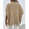 imageANRABESS Womens Oversized Short Batwing Sleeve Sweater Mock Neck Casual 2024 Summer Fall Knit Sleeveless Pullover Vest TopsLight Khaki
