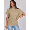 imageANRABESS Womens Oversized Short Batwing Sleeve Sweater Mock Neck Casual 2024 Summer Fall Knit Sleeveless Pullover Vest TopsLight Khaki