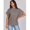 imageANRABESS Womens Oversized Short Batwing Sleeve Sweater Mock Neck Casual 2024 Summer Fall Knit Sleeveless Pullover Vest TopsNutmeg