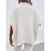 imageANRABESS Womens Oversized Short Batwing Sleeve Sweater Mock Neck Casual 2024 Summer Fall Knit Sleeveless Pullover Vest TopsWhite