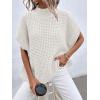 imageANRABESS Womens Oversized Short Batwing Sleeve Sweater Mock Neck Casual 2024 Summer Fall Knit Sleeveless Pullover Vest TopsWhite