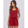 imageANRABESS Womens Rompers Casual Dressy Sleeveless One Piece Shorts Jumpsuit Loose 2025 Summer Vacation Outfits ClothesRed