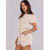 imageANRABESS Womens Summer Casual Dressy Short Sleeve Tshirt One Piece Rompers Jumpsuit Beach Travel Vacation Outfits 2025Apricot