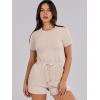 imageANRABESS Womens Summer Casual Dressy Short Sleeve Tshirt One Piece Rompers Jumpsuit Beach Travel Vacation Outfits 2025Apricot