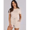 imageANRABESS Womens Summer Casual Dressy Short Sleeve Tshirt One Piece Rompers Jumpsuit Beach Travel Vacation Outfits 2025Apricot