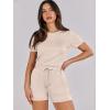 imageANRABESS Womens Summer Casual Dressy Short Sleeve Tshirt One Piece Rompers Jumpsuit Beach Travel Vacation Outfits 2025Apricot