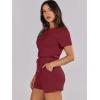 imageANRABESS Womens Summer Casual Dressy Short Sleeve Tshirt One Piece Rompers Jumpsuit Beach Travel Vacation Outfits 2025Burgundy