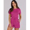 imageANRABESS Womens Summer Casual Dressy Short Sleeve Tshirt One Piece Rompers Jumpsuit Beach Travel Vacation Outfits 2025Hot Pink