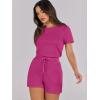 imageANRABESS Womens Summer Casual Dressy Short Sleeve Tshirt One Piece Rompers Jumpsuit Beach Travel Vacation Outfits 2025Hot Pink