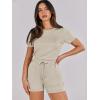 imageANRABESS Womens Summer Casual Dressy Short Sleeve Tshirt One Piece Rompers Jumpsuit Beach Travel Vacation Outfits 2025Light Khaki
