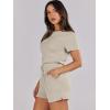 imageANRABESS Womens Summer Casual Dressy Short Sleeve Tshirt One Piece Rompers Jumpsuit Beach Travel Vacation Outfits 2025Light Khaki