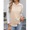 imageANRABESS Womens Sweater Vest Summer Sleeveless Crewneck Ribbed Knit Side Button Pullover Tank Tops 2025 OutfitsBeige