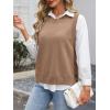 imageANRABESS Womens Sweater Vest Summer Sleeveless Crewneck Ribbed Knit Side Button Pullover Tank Tops 2025 OutfitsBrown