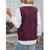 imageANRABESS Womens Sweater Vest Summer Sleeveless Crewneck Ribbed Knit Side Button Pullover Tank Tops 2025 OutfitsBurgundy