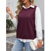 imageANRABESS Womens Sweater Vest Summer Sleeveless Crewneck Ribbed Knit Side Button Pullover Tank Tops 2025 OutfitsBurgundy