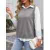 imageANRABESS Womens Sweater Vest Summer Sleeveless Crewneck Ribbed Knit Side Button Pullover Tank Tops 2025 OutfitsGray