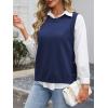 imageANRABESS Womens Sweater Vest Summer Sleeveless Crewneck Ribbed Knit Side Button Pullover Tank Tops 2025 OutfitsNavy Blue