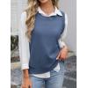 imageANRABESS Womens Sweater Vest Summer Sleeveless Crewneck Ribbed Knit Side Button Pullover Tank Tops 2025 OutfitsSteel Blue