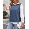 imageANRABESS Womens Sweater Vest Summer Sleeveless Crewneck Ribbed Knit Side Button Pullover Tank Tops 2025 OutfitsSteel Blue