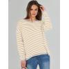 imageANRABESS Womens Sweaters Striped Color Block Long Sleeve Crewneck Casual Loose Knitted Pullover Shirts 2025 Fall Trendy TopsApricot White Grey