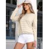 imageANRABESS Womens Sweaters Striped Color Block Long Sleeve Crewneck Casual Loose Knitted Pullover Shirts 2025 Fall Trendy TopsApricot White Grey
