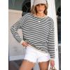 imageANRABESS Womens Sweaters Striped Color Block Long Sleeve Crewneck Casual Loose Knitted Pullover Shirts 2025 Fall Trendy TopsBlack White Apricot