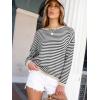 imageANRABESS Womens Sweaters Striped Color Block Long Sleeve Crewneck Casual Loose Knitted Pullover Shirts 2025 Fall Trendy TopsBlack White Apricot
