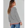 imageANRABESS Womens Sweaters Striped Color Block Long Sleeve Crewneck Casual Loose Knitted Pullover Shirts 2025 Fall Trendy TopsBlack White Orange