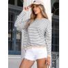 imageANRABESS Womens Sweaters Striped Color Block Long Sleeve Crewneck Casual Loose Knitted Pullover Shirts 2025 Fall Trendy TopsGrey White Apricot