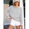 imageANRABESS Womens Sweaters Striped Color Block Long Sleeve Crewneck Casual Loose Knitted Pullover Shirts 2025 Fall Trendy TopsGrey White Apricot
