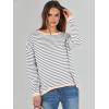 imageANRABESS Womens Sweaters Striped Color Block Long Sleeve Crewneck Casual Loose Knitted Pullover Shirts 2025 Fall Trendy TopsGrey White Apricot