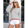 imageANRABESS Womens Sweaters Striped Color Block Long Sleeve Crewneck Casual Loose Knitted Pullover Shirts 2025 Fall Trendy TopsGrey White Orange