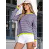 imageANRABESS Womens Sweaters Striped Color Block Long Sleeve Crewneck Casual Loose Knitted Pullover Shirts 2025 Fall Trendy TopsPink Green