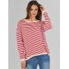imageANRABESS Womens Sweaters Striped Color Block Long Sleeve Crewneck Casual Loose Knitted Pullover Shirts 2025 Fall Trendy TopsRed White Apricot