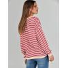 imageANRABESS Womens Sweaters Striped Color Block Long Sleeve Crewneck Casual Loose Knitted Pullover Shirts 2025 Fall Trendy TopsRed White Apricot