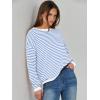 imageANRABESS Womens Sweaters Striped Color Block Long Sleeve Crewneck Casual Loose Knitted Pullover Shirts 2025 Fall Trendy TopsWhite Blue
